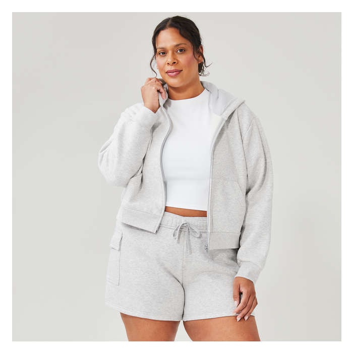 Women+ Active Zip Cropped Fleece Hoodie